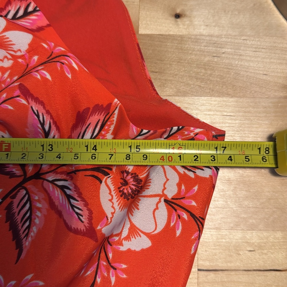 Eliza J Dress Orange & Pink Halter Size 6 Floral Flirty Garden Party Lined - Picture 10 of 11